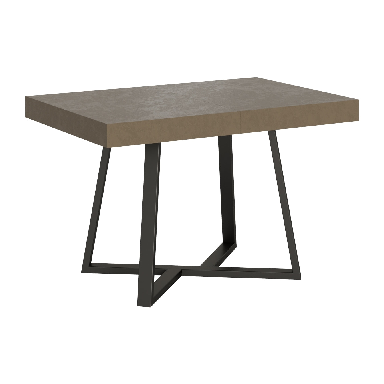 Table extensible 80x120/204 cm Zeplir taupe pieds anthracite