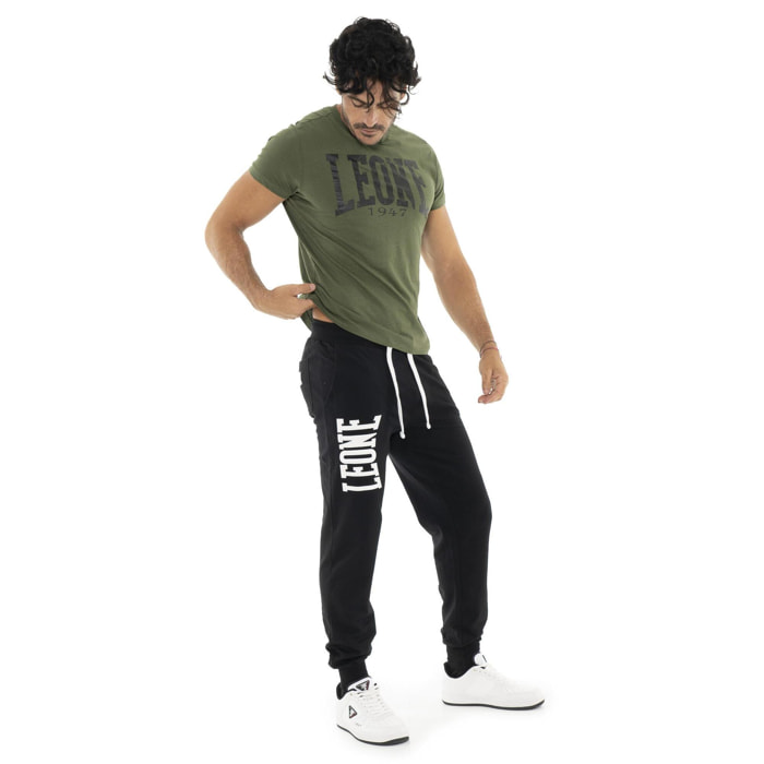 Pantalone sportivo invernale da uomo con polsino e logo grande "Basic"