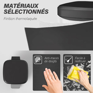 Poubelle de cuisine 20L - poubelle à pédale acier inox noir