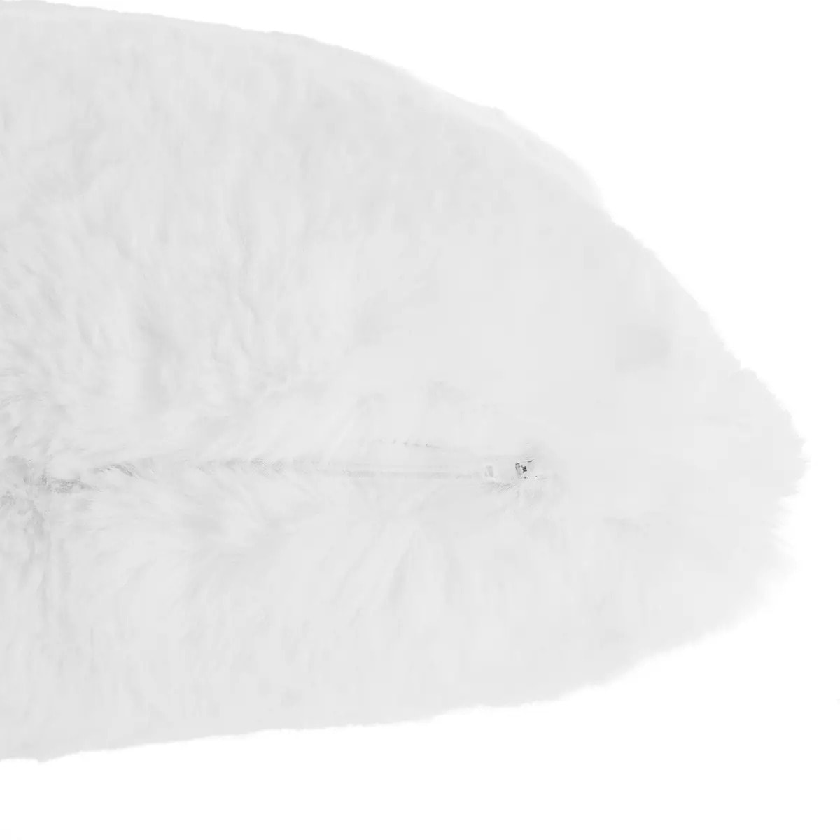 Coussin fausse fourrure blanc 45x30cm