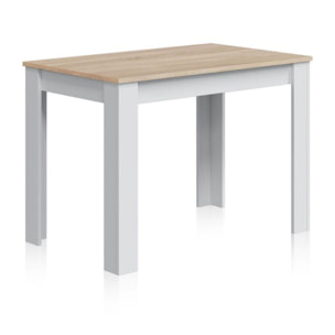 Mesa de comedor Cloe Blanco Artik (Blanco Mate) - Roble Canadian