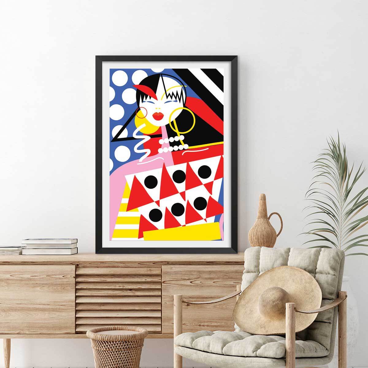 Affiche la vie trépidente d'une femme! Affiche + cadre en bois - Noir