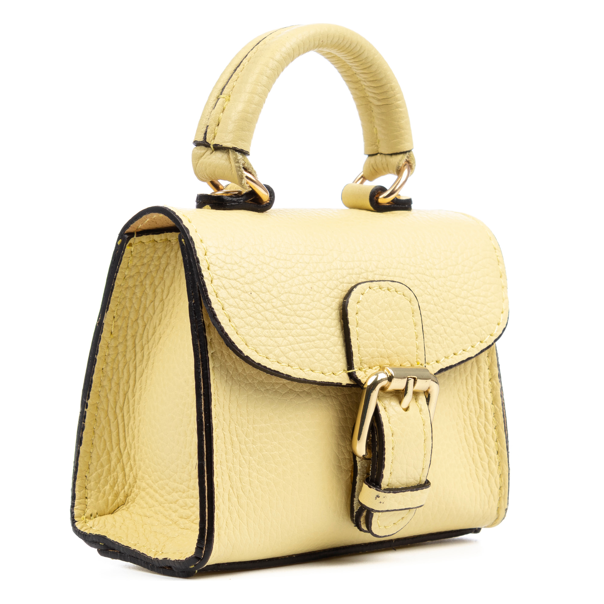 Annicco mini borsa a mano e a tracolla per donna. Vera pelle finitura Dollaro.