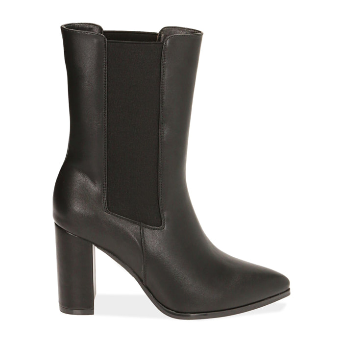 Chelsea boots neri, tacco 9 cm