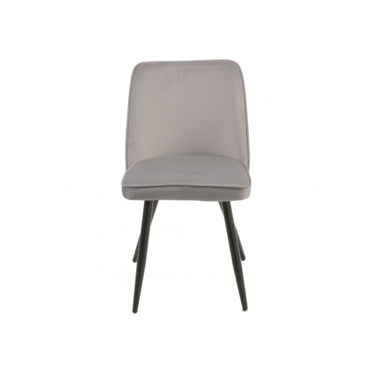 Chaise en velours avec piètement en métal noir - PETALE