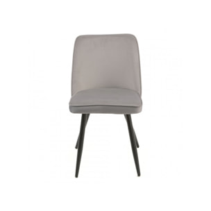 Chaise en velours avec piètement en métal noir - PETALE