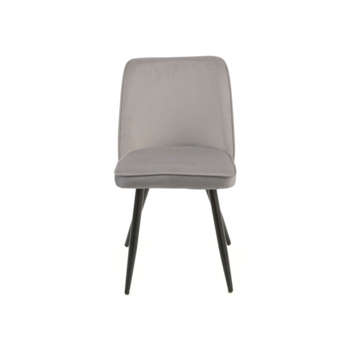 Chaise en velours avec piètement en métal noir - PETALE