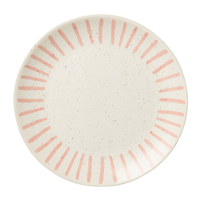 J-Line Assiette Ligne Porcelaine Rose Small