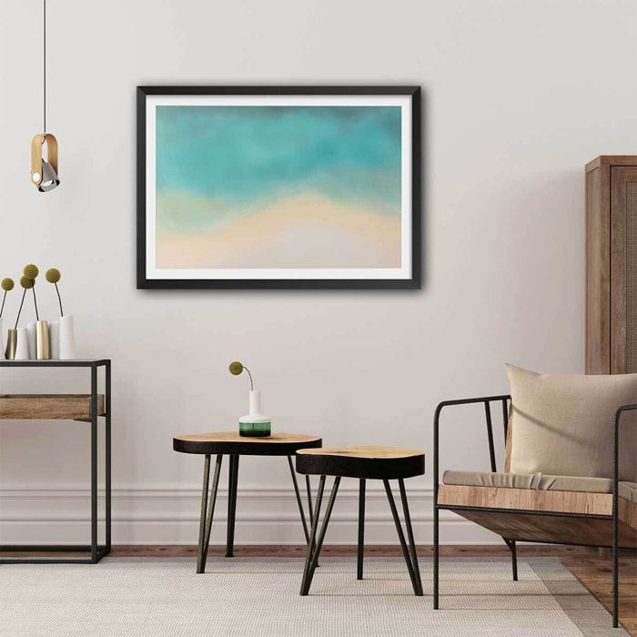 Poster abstrait seaside Affiche sous cadre noir