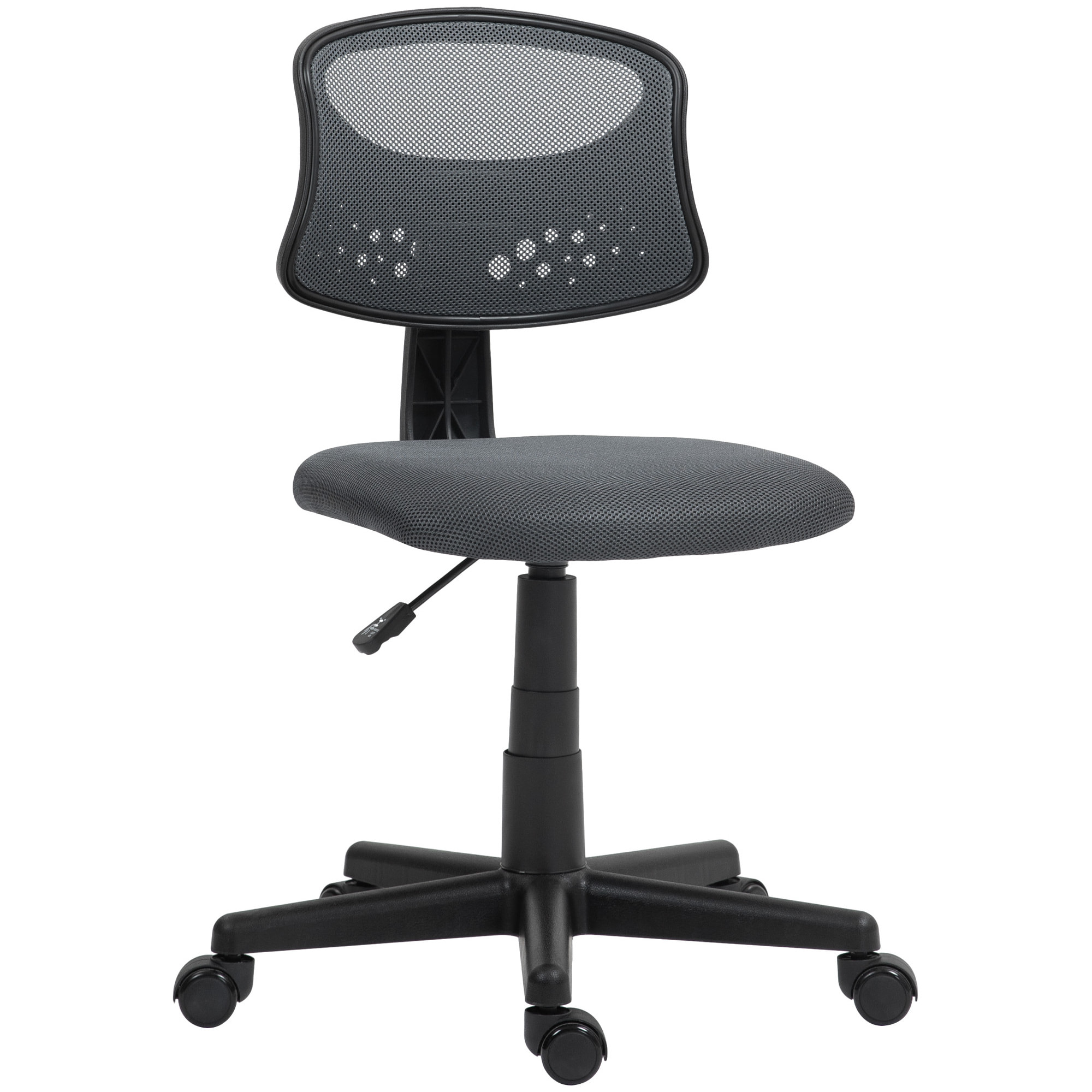 Silla de Oficina sin Brazos Silla de Escritorio Giratoria con Respaldo de Malla Transpirable Altura Ajustable Silla de Despacho Carga 120 kg Gris