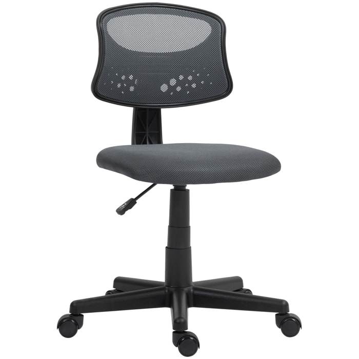 Silla de Oficina sin Brazos Silla de Escritorio Giratoria con Respaldo de Malla Transpirable Altura Ajustable Silla de Despacho Carga 120 kg Gris