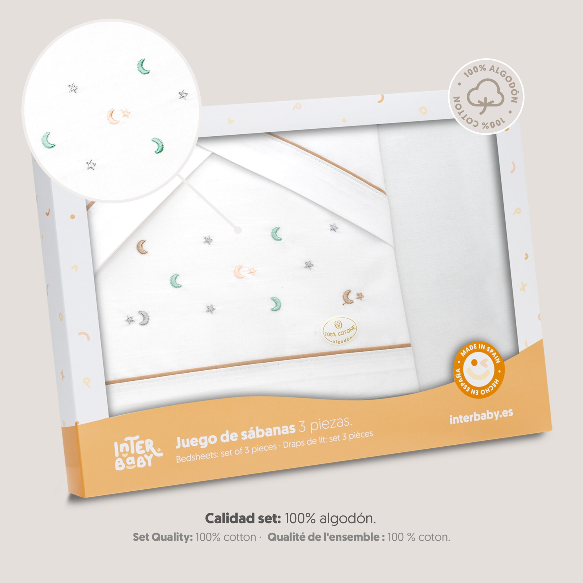 Triptico Coche Estrella Luna Multicolor Bco/Beig