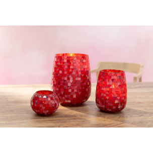 J-Line photopore Mosaic Triangle - verre rouge/rose - medium