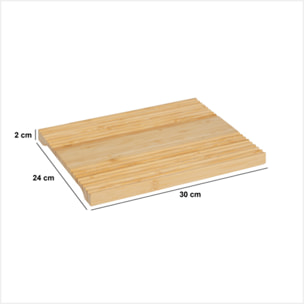 Planche à découper avec rainures en bambou 30x24cm