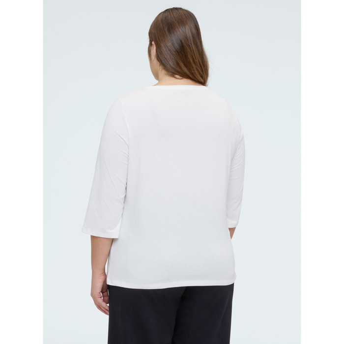 Fiorella Rubino - Camiseta de algodón con estampado - Blanco