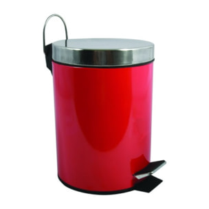 Poubelle à pédale Inox 5L Rouge MSV