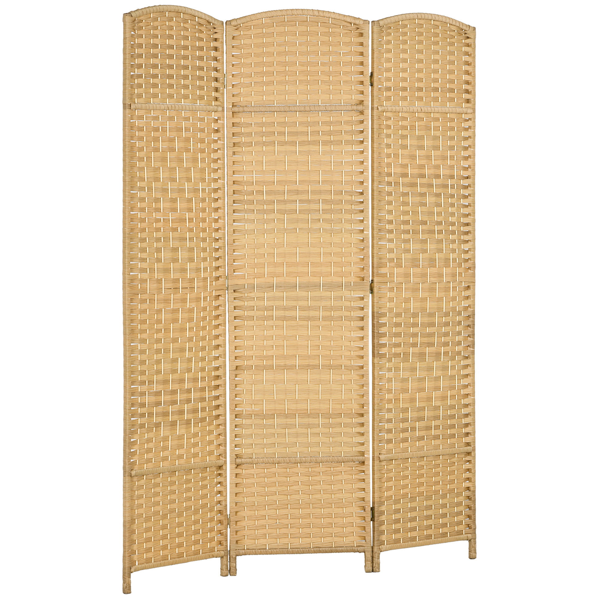 Biombo Plegable de 3 Paneles 135x180 cm Biombo Separador de Ambientes Pantalla de Privacidad de Polipropileno para Oficina Dormitorio Natural
