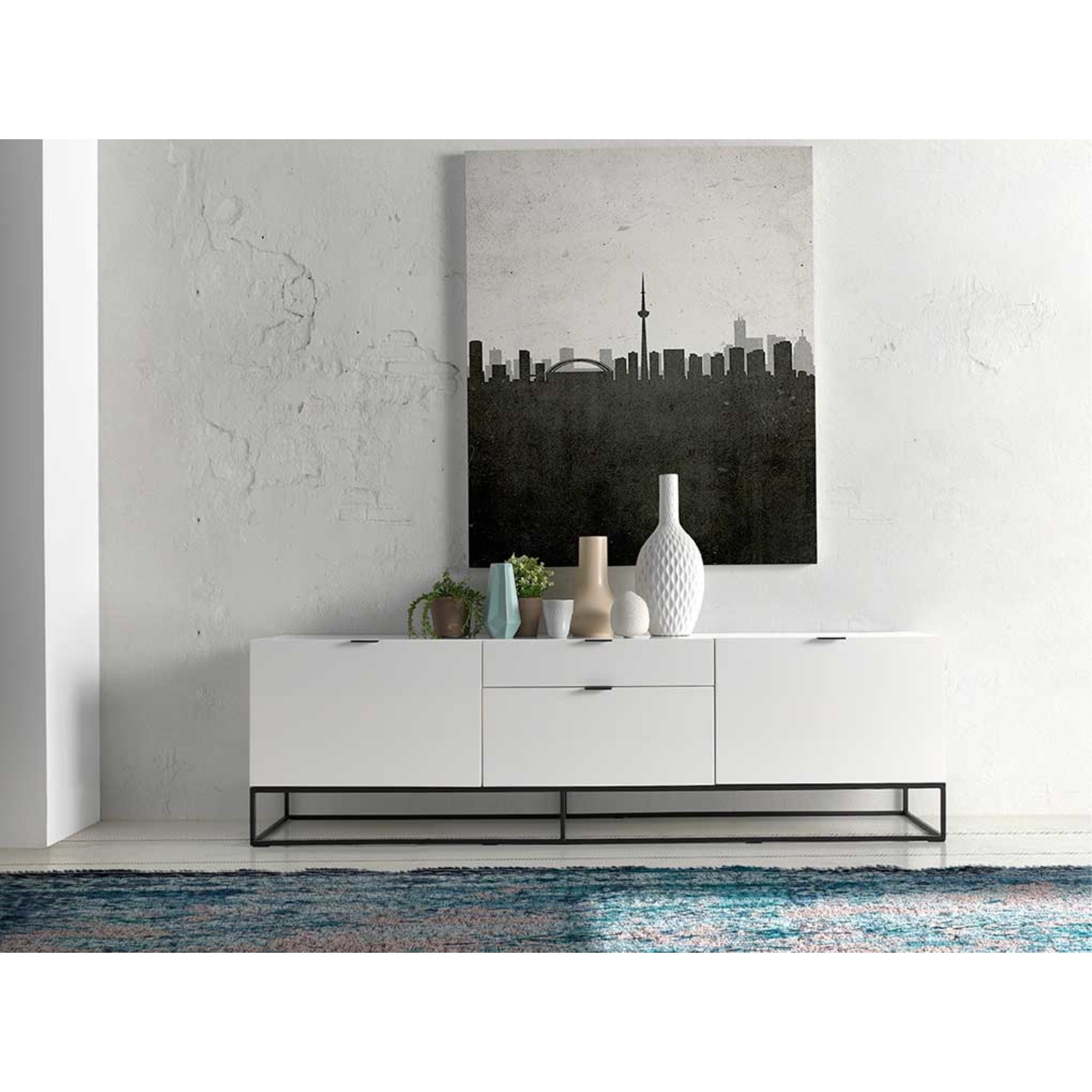 Mueble de TV – Blanco alto brillo