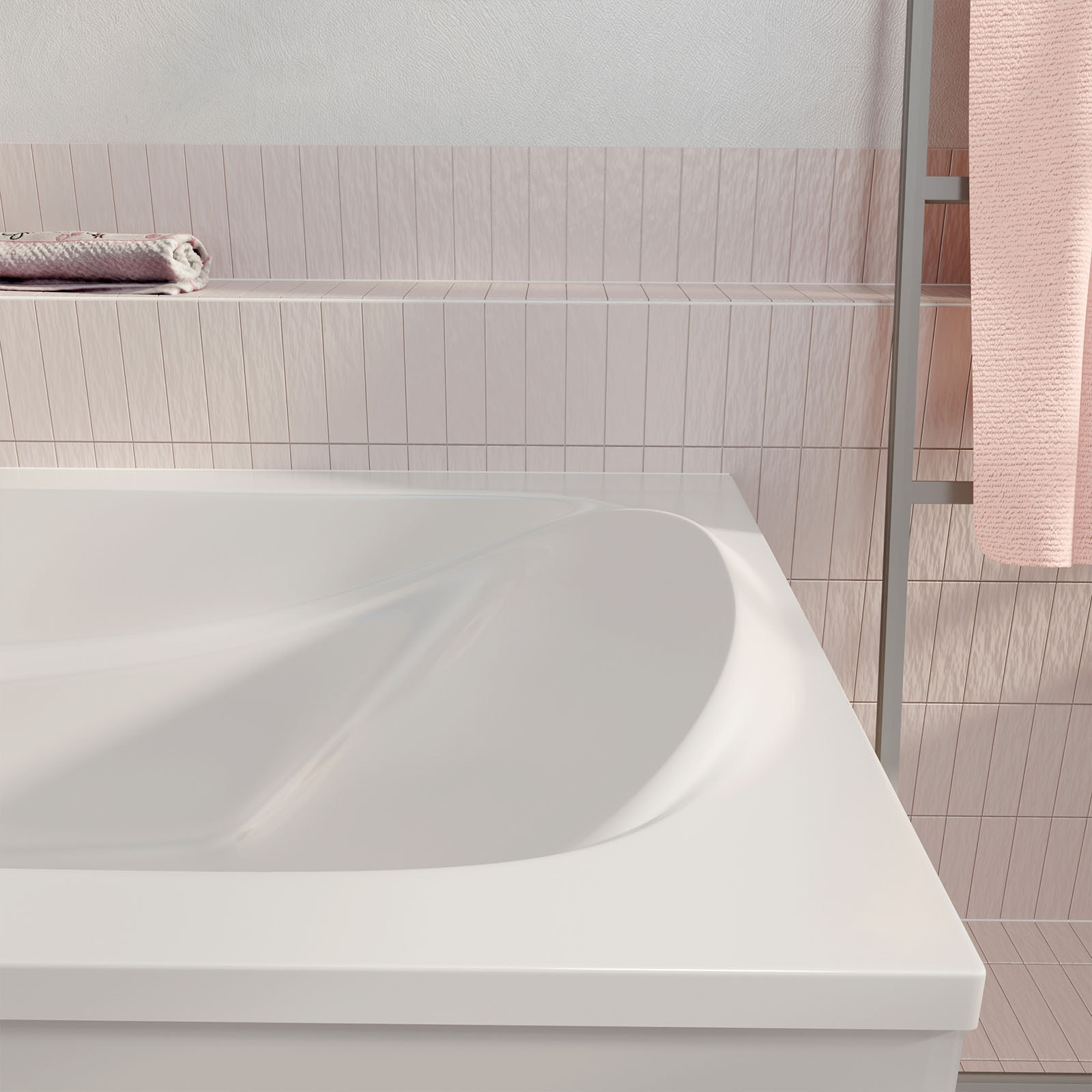 Baignoire rectangulaire 150x70x54cm - Acrylique et ABS Blanc - Dossier et accoudoirs intégrés