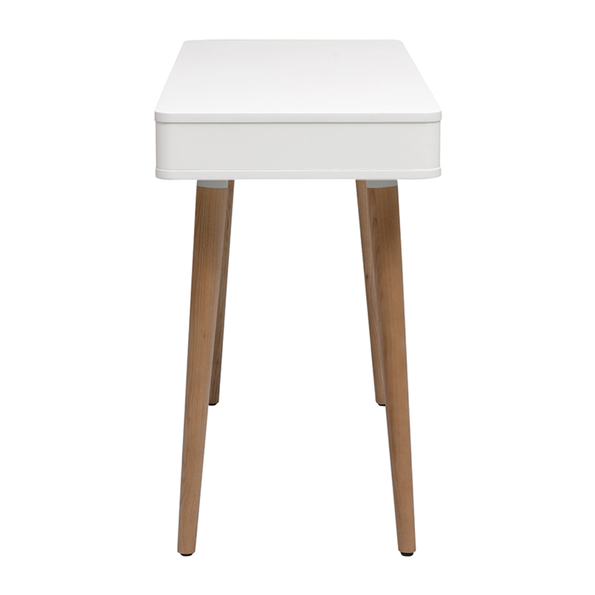 Bureau avec tiroir scandinave blanc et bois clair chêne L115 cm TOTEM