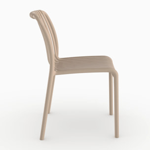 Lot de 2 chaises de jardin empilables en plastique beige - Duli