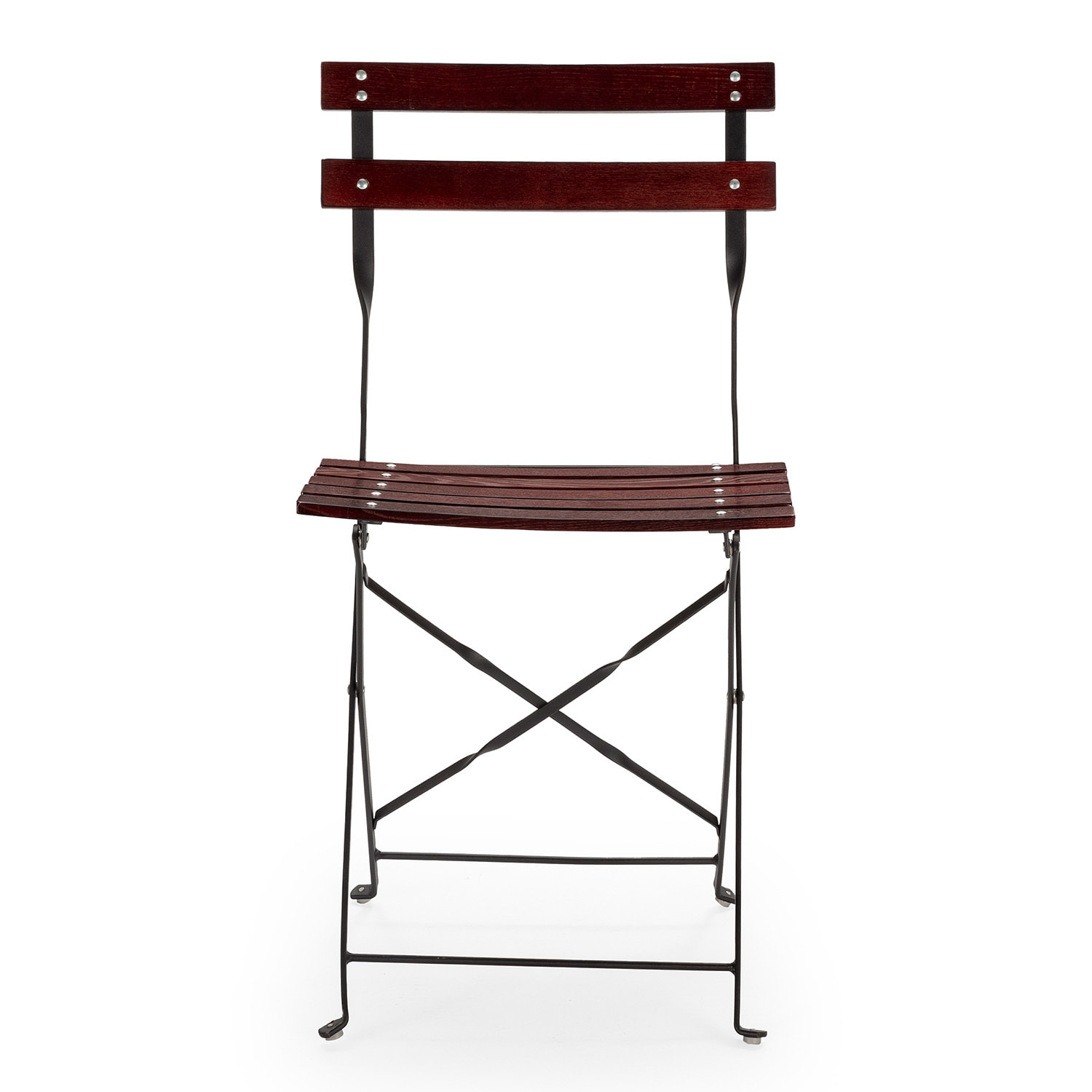 Pack 2 sillas de Jardín Plegables Agata de Madera y Metal en Negro