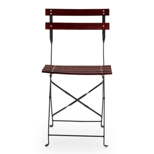 Pack 2 sillas de Jardín Plegables Agata de Madera y Metal en Negro