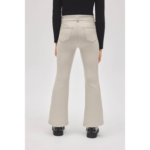 Pantaloni termici effetto pelle color avorio per bambine