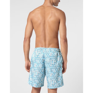 PHILIPP PLEIN Swim Trunks HEXAGON MONOGRAM