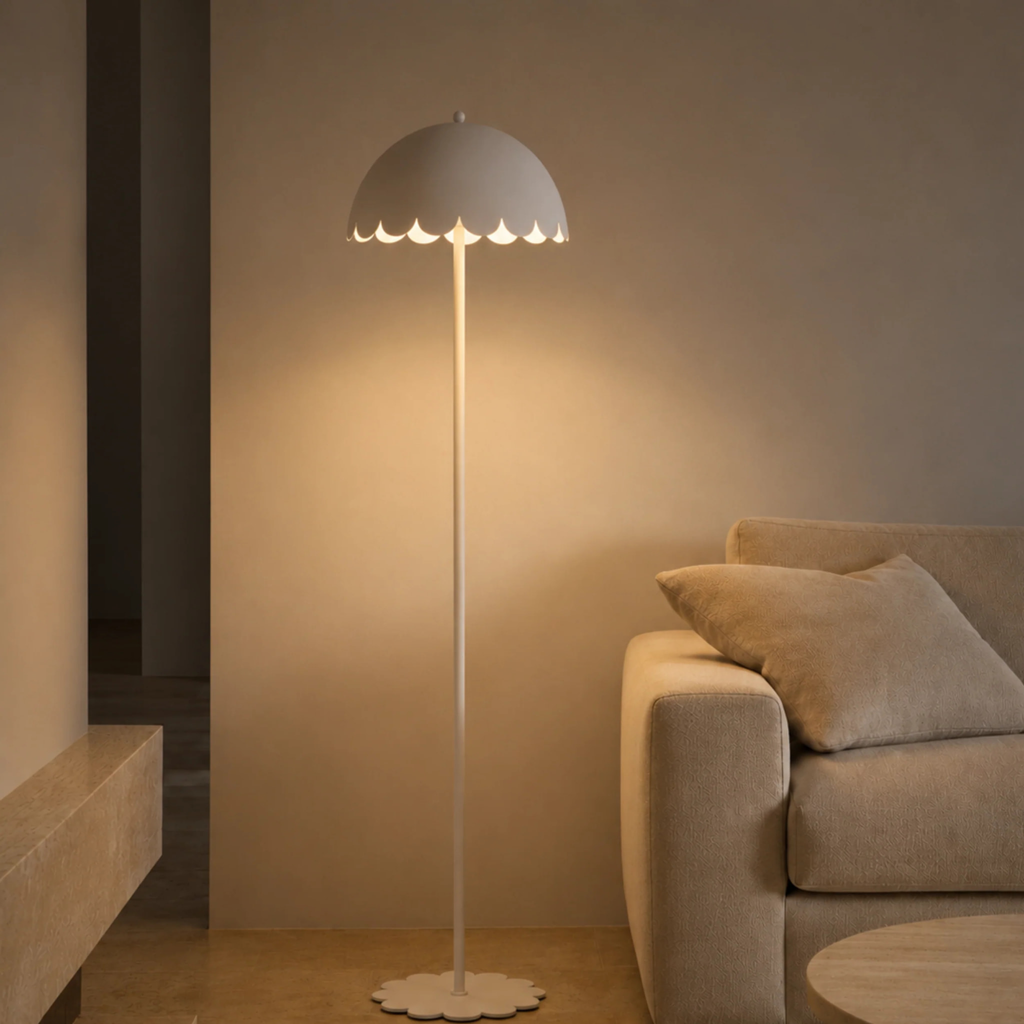 Lampadaire en métal blanc H142 cm - Flow