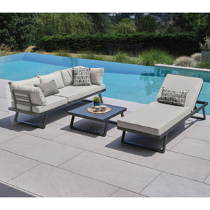 Salon de jardin modulable - 6 places - OAKLAND BEIGE