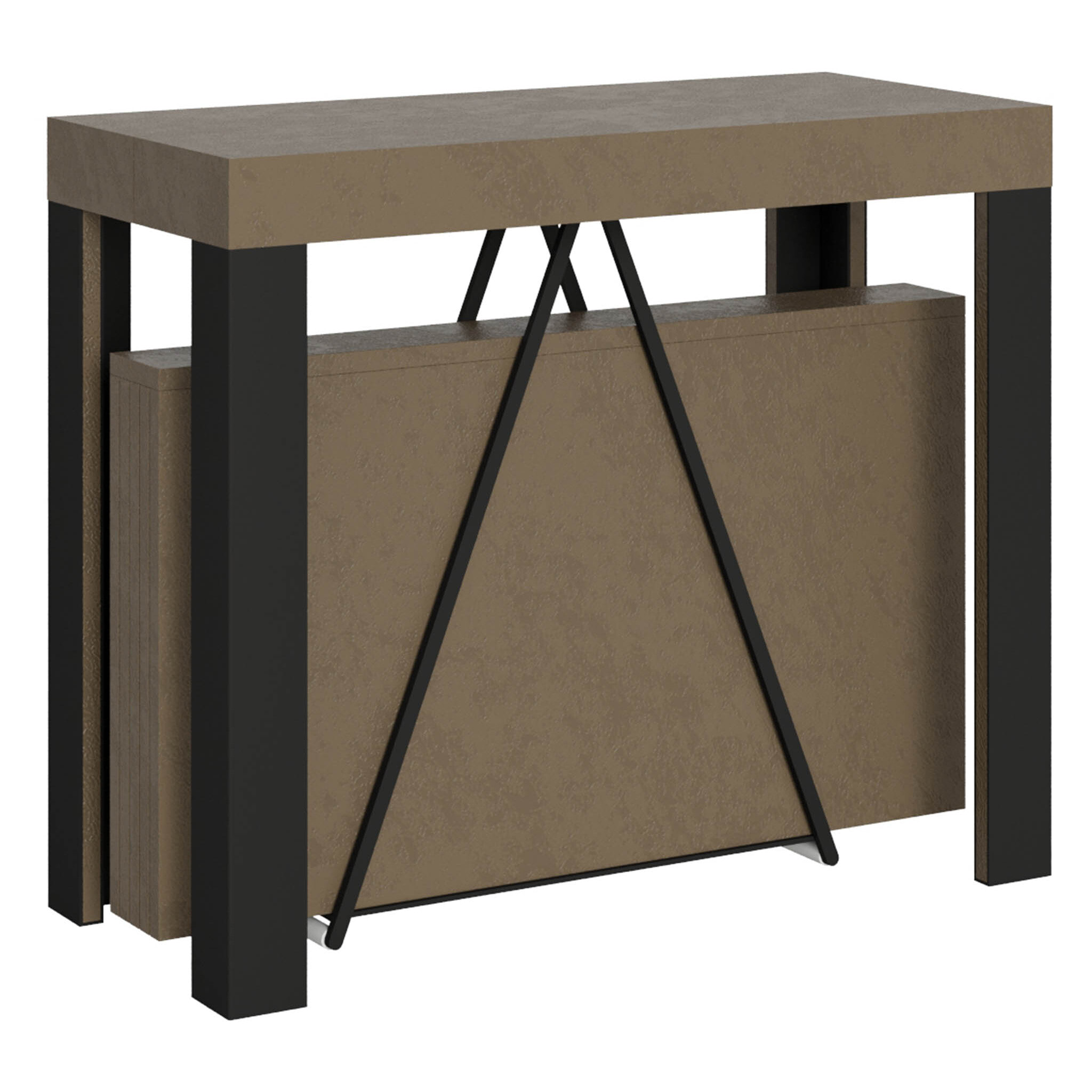 Consolle allungabile 90x40/196 cm Tarax Small tortora telaio antracite