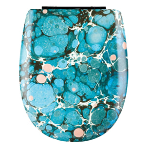 Abattant easy clip avec descente assistée au style pierre précieuse - Bleu