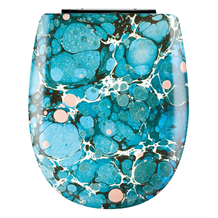 Abattant easy clip avec descente assistée au style pierre précieuse - Bleu