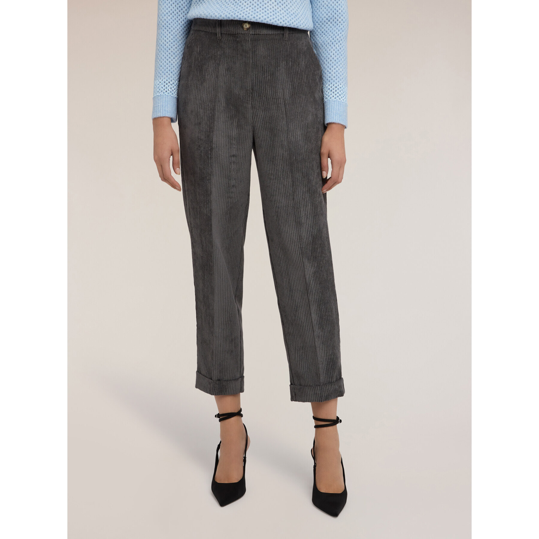 Motivi - Pantalones carrot de pana - Gris