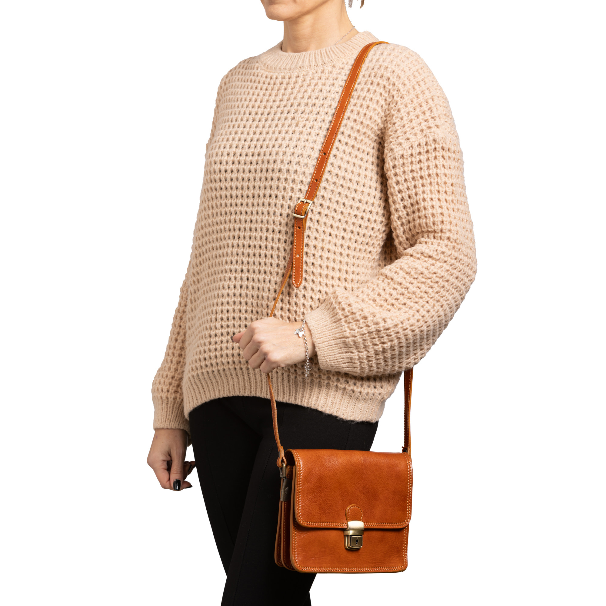 Borsa a tracolla  da donna In Vera pelle Made in Italy 20x16x7 cm