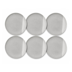 Lot de 6 assiettes à dessert, TERRE DE SIENNE