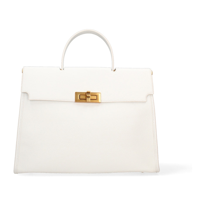 Borsa a mano da donna Made in Italy - Modello Zaffiro Lux - 100% pelle - 35.0 x 27.0 x 13.0 cm