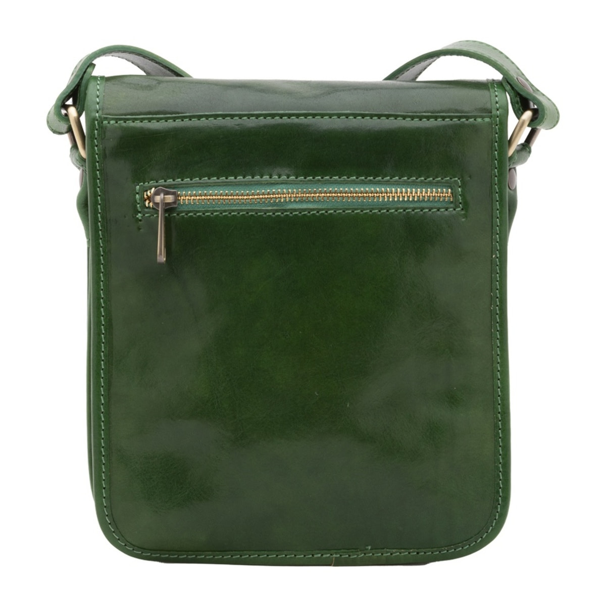 Borsa a tracolla uomo in vera pelle - Modello False - Made in Italy - 23.0 x 20.0 x 9.0 cm
