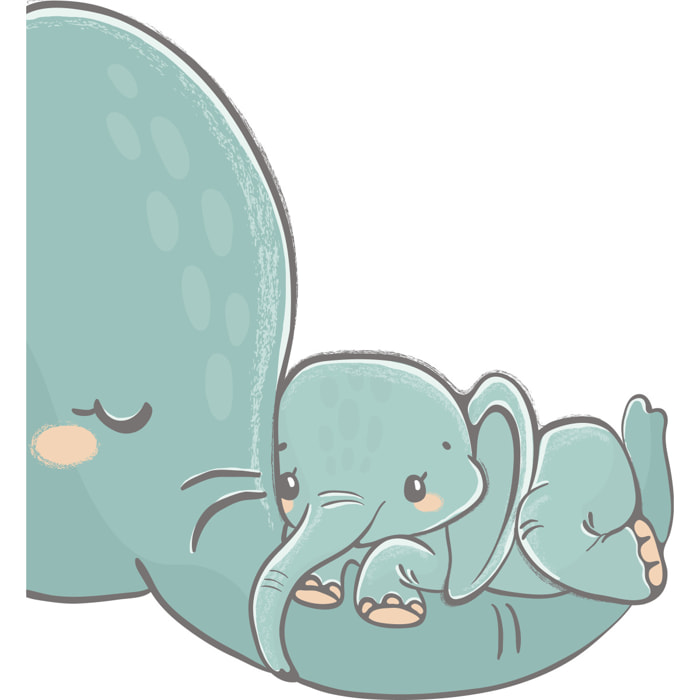 Stickers muraux | Sticker Mural Autocollant - ÉLÉPHANT ET SON BÉBÉ - Stickers adhésifs