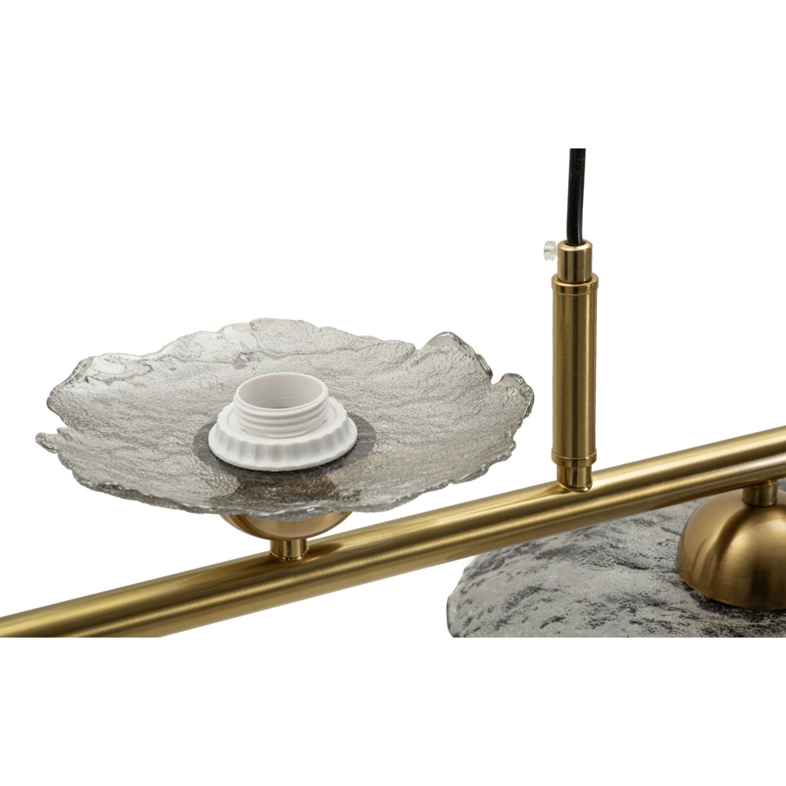 LAMPADARIO EMILY 5 LUCI VETRO GRIGIO CM 100X24X18