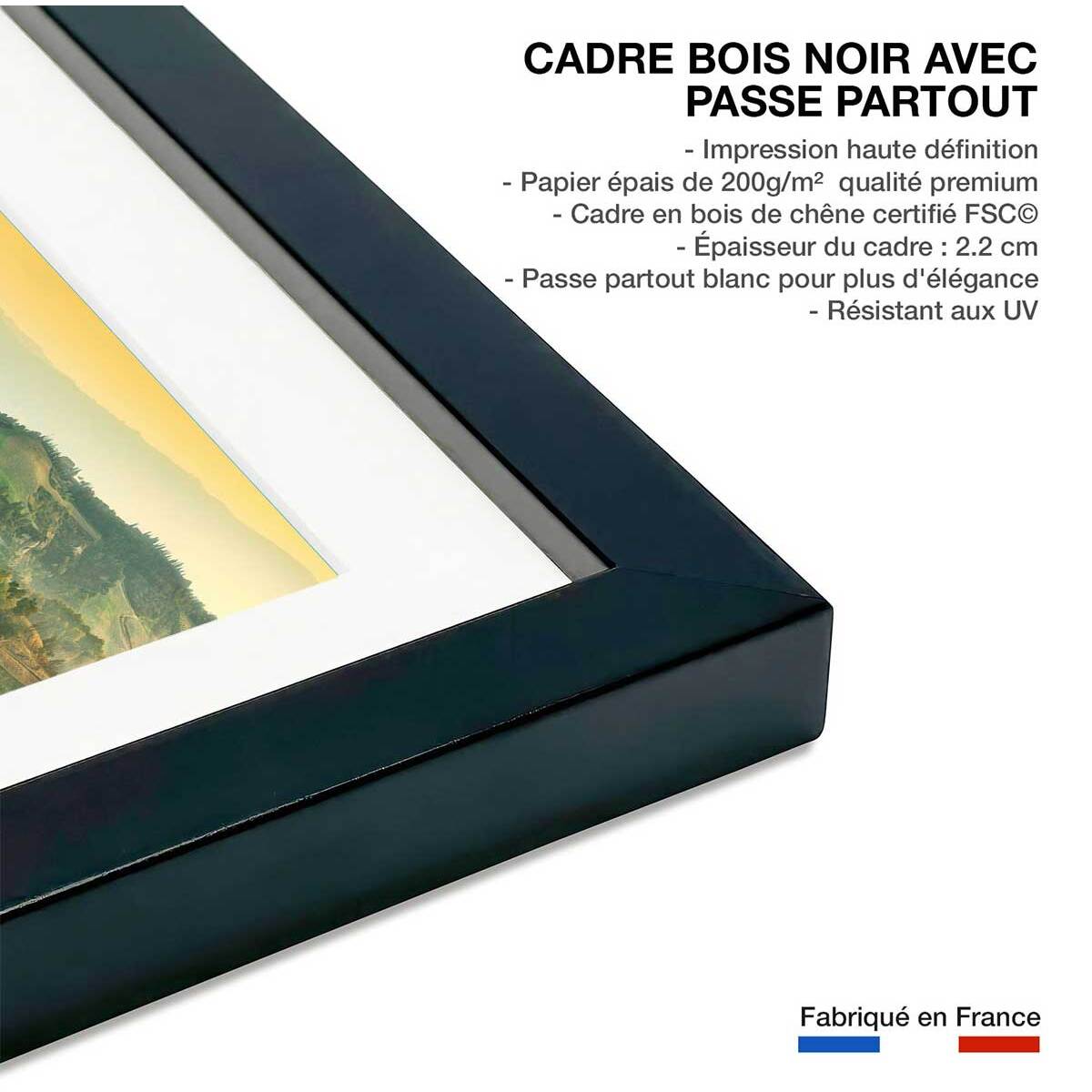 Affiche Paysage de Toscane Affiche sous cadre noir