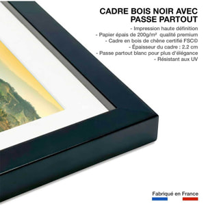 Affiche Paysage de Toscane Affiche sous cadre noir