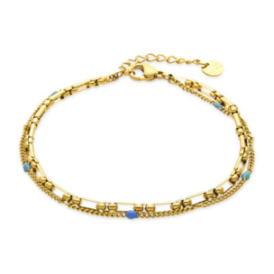 Pulsera con Lacado Multicolor acabado oro 18k