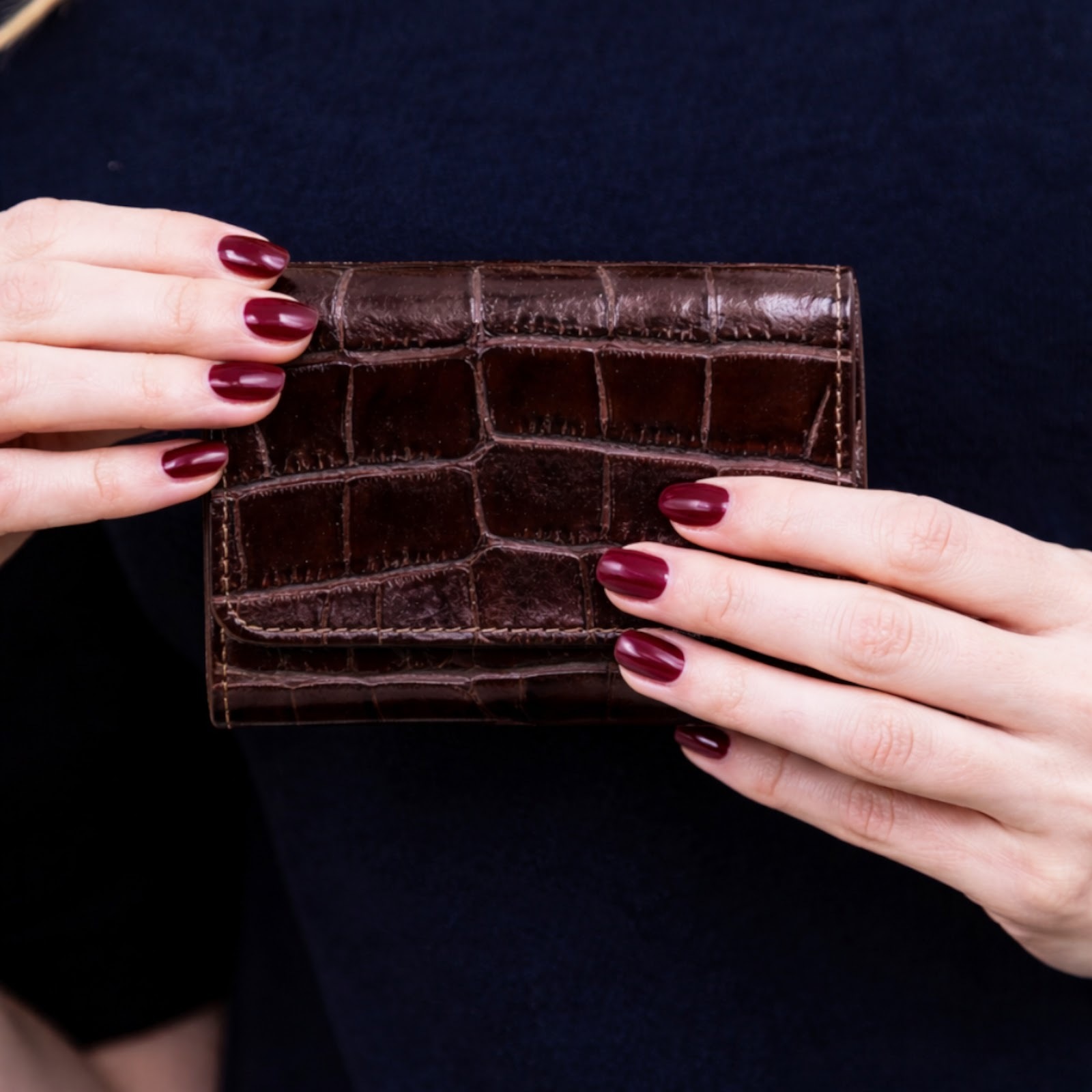 Portafoglio Cheval Firenze Cosmo Mini Croc Testa di Moro