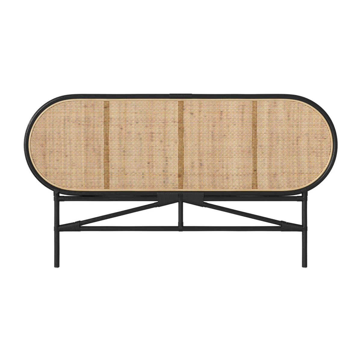 Tête de lit en rotin naturel et noir 140 cm - Navahino