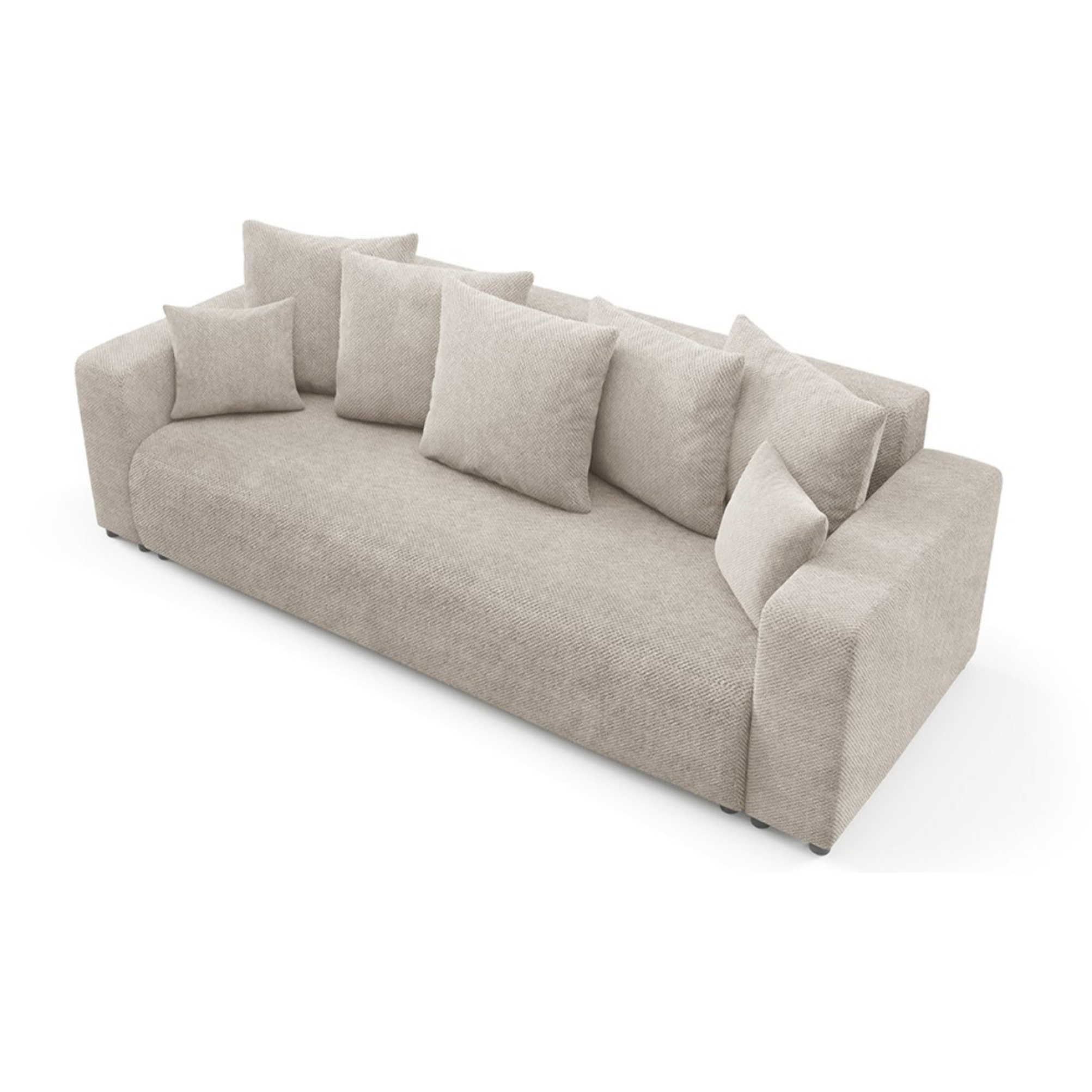 GLORIA - Canapé droit convertible 3 places en tissu beige
