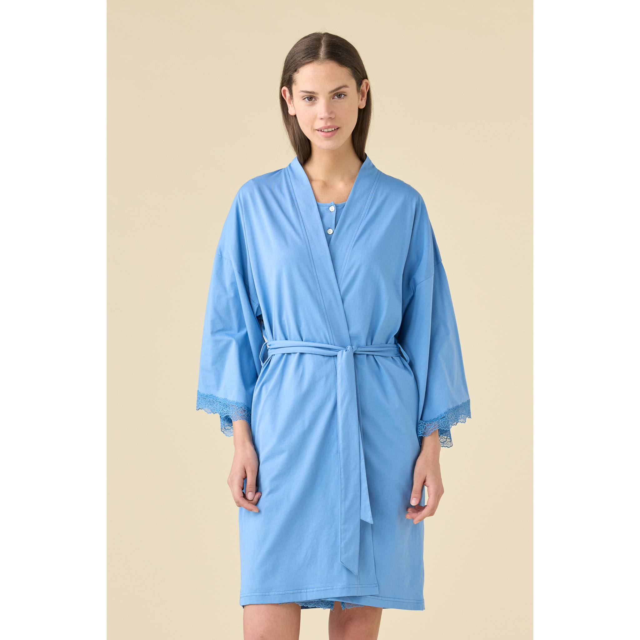 Vestaglia kimono donna estiva in cotone articolo essential. Noidinotte