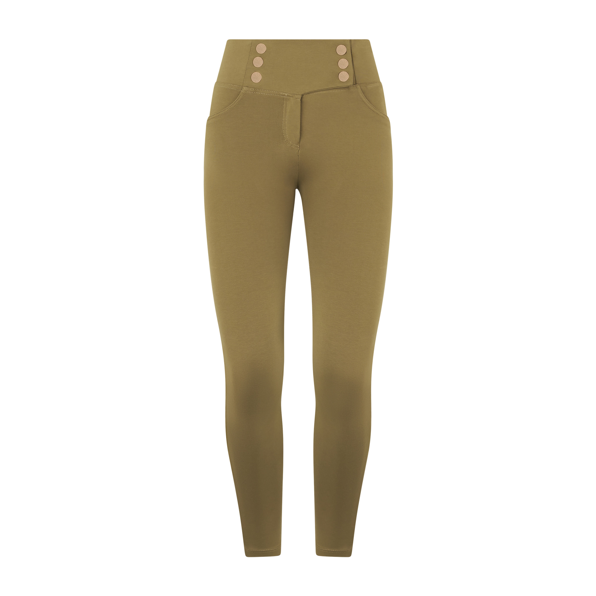 Pantaloni WR.UP in jersey vita alta con bottoni decorativi