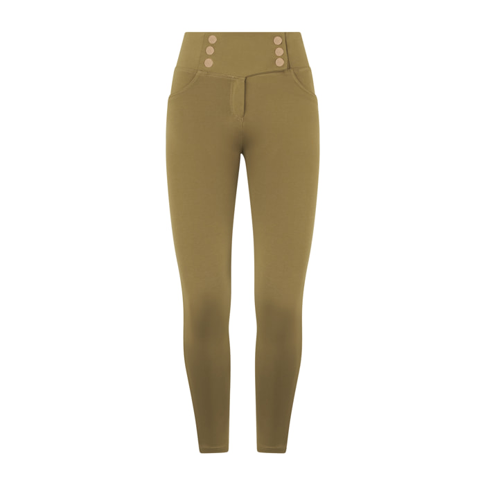Pantaloni WR.UP in jersey vita alta con bottoni decorativi